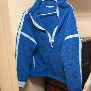 Women’s Blue Sherpa Half-Zip Pullover Sweater